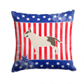USA Patriotic Bull Terrier Decorative Throw Pillow 14x14 Indoor Outdoor Accent Cushion, Fabric Cover with Insert for Sofa, Bed, Porch & Living Room