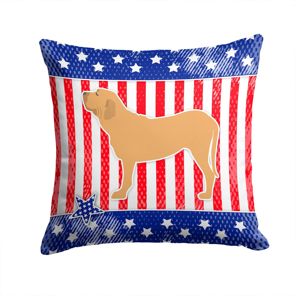 USA Patriotic Fila Brasileiro Decorative Throw Pillow 14x14 Indoor Outdoor Accent Cushion, Fabric Cover with Insert for Sofa, Bed, Porch & Living Room