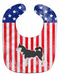 USA Patriotic Siberian Husky Baby Bib Easy-Clean Baby Bib Baby Feeding Accessory Baby Mealtime Essential, 10 x 13, Multicolor