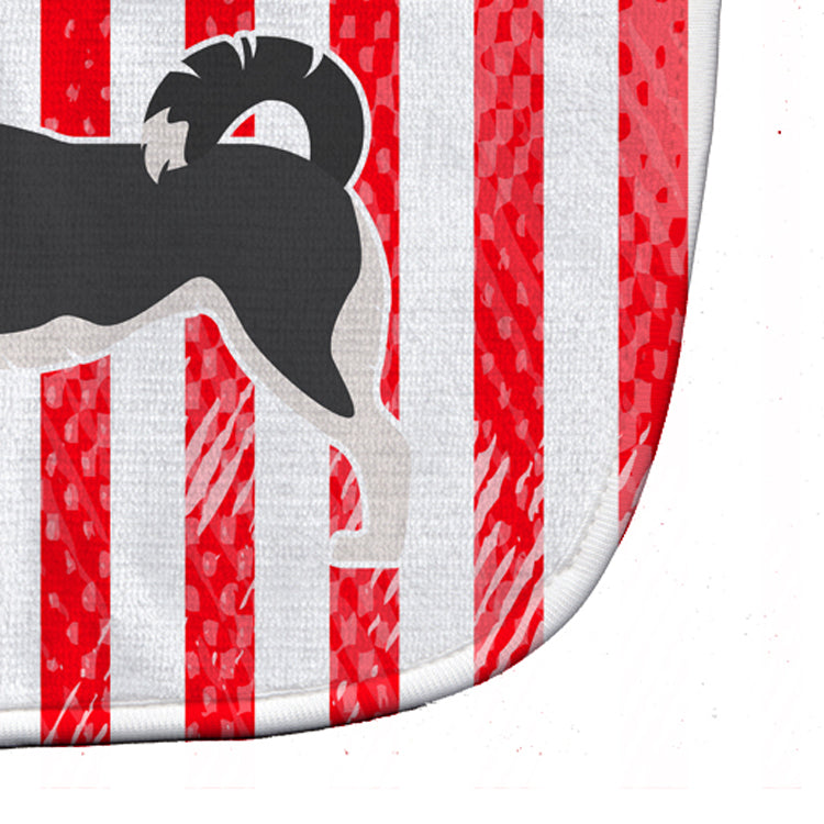 USA Patriotic Siberian Husky Baby Bib Easy-Clean Baby Bib Baby Feeding Accessory Baby Mealtime Essential, 10 x 13, Multicolor