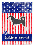 USA Patriotic Siberian Husky House Flag 28x40 Porch Sleeve Pole Decorative Outside Yard Banner Artwork Wall Hanging, Polyester