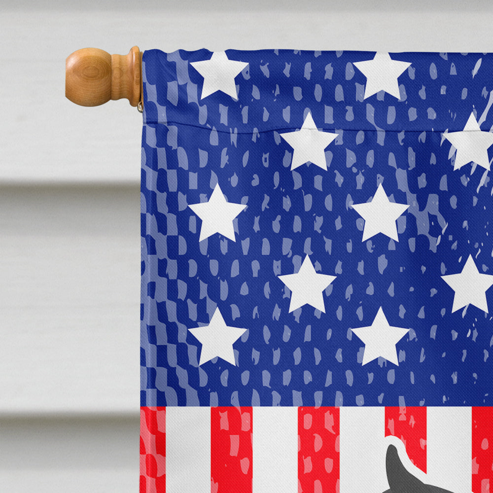 USA Patriotic Siberian Husky House Flag 28x40 Porch Sleeve Pole Decorative Outside Yard Banner Artwork Wall Hanging, Polyester