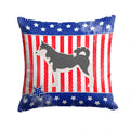 USA Patriotic Siberian Husky Decorative Throw Pillow 14x14 Indoor Outdoor Accent Cushion, Fabric Cover with Insert for Sofa, Bed, Porch & Living Room
