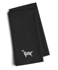 English Setter Black Embroidered Towel Set of 2 Decorative Bathroom Guest Hand Towel for Hand, Face, Tea, Dishcloth, 19 X 25, Black