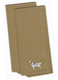 English Setter Tan Embroidered Towel Set of 2 Decorative Bathroom Guest Hand Towel for Hand, Face, Tea, Dishcloth, 19 X 25, Tan