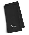 Dalmatian Black Embroidered Towel Set of 2 Decorative Bathroom Guest Hand Towel for Hand, Face, Tea, Dishcloth, 19 X 25, Black