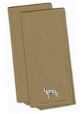 Dalmatian Tan Embroidered Towel Set of 2 Decorative Bathroom Guest Hand Towel for Hand, Face, Tea, Dishcloth, 19 X 25, Tan