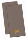 Bloodhound Gray Embroidered Towel Set of 2