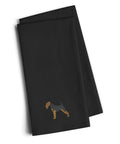 Welsh Terrier Black Embroidered Towel Set of 2 Decorative Bathroom Guest Hand Towel for Hand, Face, Tea, Dishcloth, 19 X 25, Black