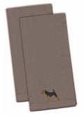 Welsh Terrier Gray Embroidered Towel Set of 2