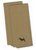 Welsh Terrier Tan Embroidered Towel Set of 2 Decorative Bathroom Guest Hand Towel for Hand, Face, Tea, Dishcloth, 19 X 25, Tan