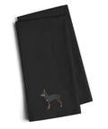 Toy Fox Terrier Black Embroidered Towel Set of 2 Decorative Bathroom Guest Hand Towel for Hand, Face, Tea, Dishcloth, 19 X 25, Black