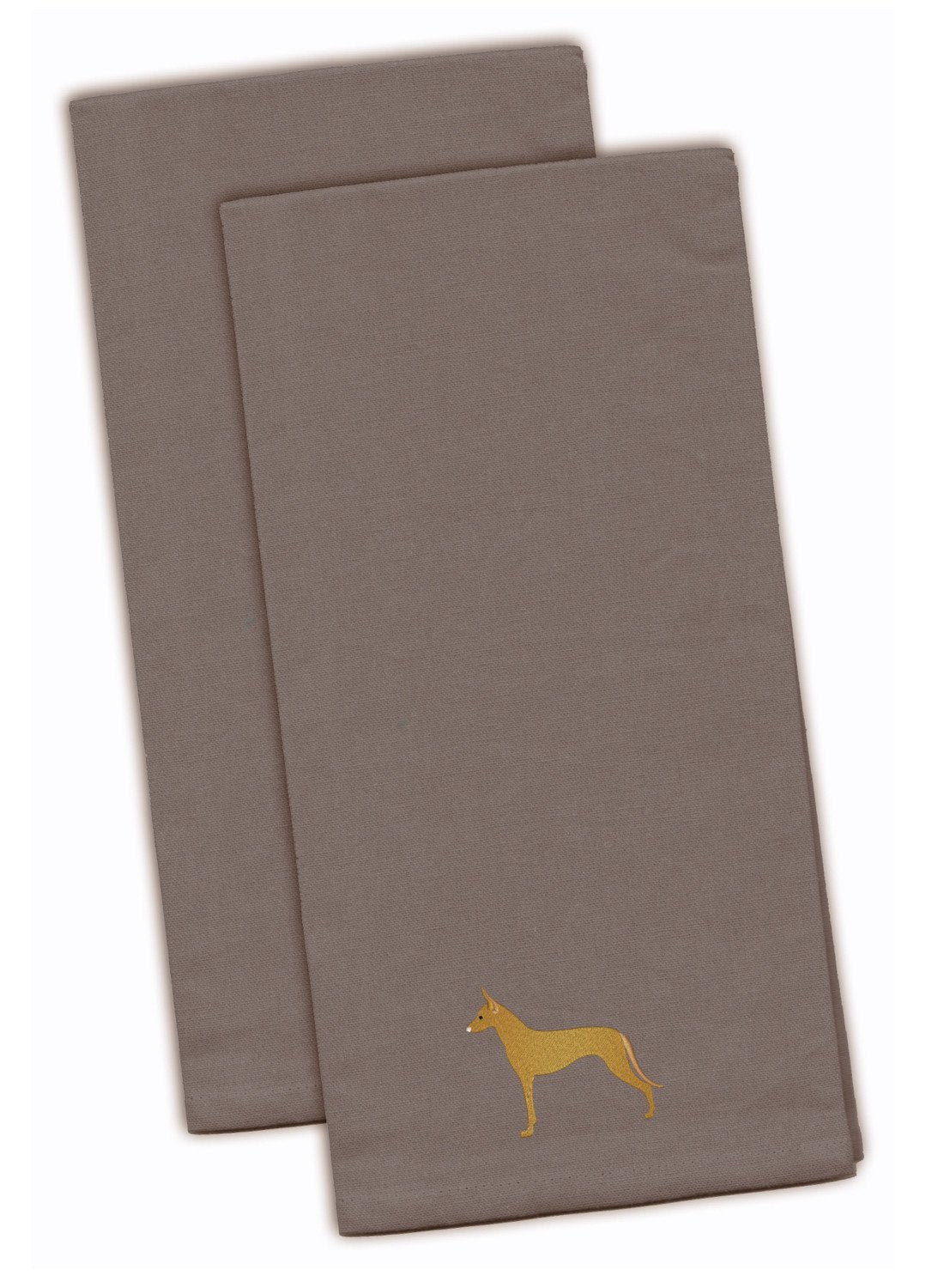 Pharaoh Hound Gray Embroidered Towel Set of 2