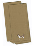 Grand Basset Griffon Vendeen Tan Embroidered Towel Set of 2 Decorative Bathroom Guest Hand Towel for Hand, Face, Tea, Dishcloth, 19 X 25, Tan