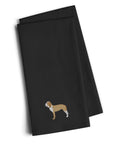 Spanish Hound Black Embroidered Towel Set of 2 Decorative Bathroom Guest Hand Towel for Hand, Face, Tea, Dishcloth, 19 X 25, Black