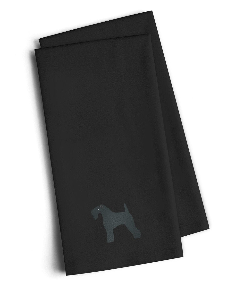 Kerry Blue Terrier Black Embroidered Towel Set of 2 Decorative Bathroom Guest Hand Towel for Hand, Face, Tea, Dishcloth, 19 X 25, Black