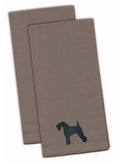 Kerry Blue Terrier Gray Embroidered Towel Set of 2
