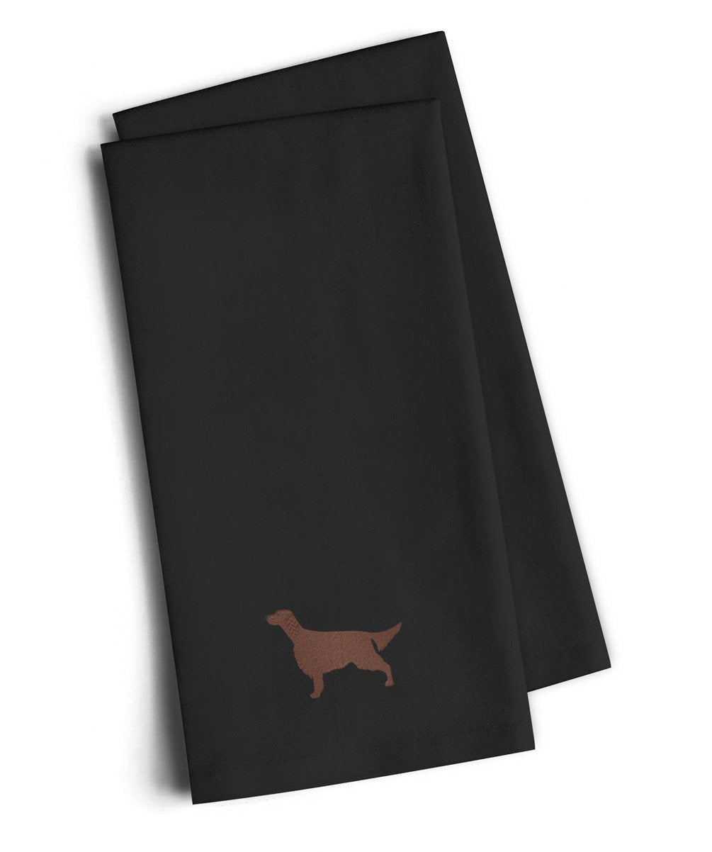 Irish Setter Black Embroidered Towel Set of 2 Decorative Bathroom Guest Hand Towel for Hand, Face, Tea, Dishcloth, 19 X 25, Black