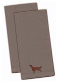 Irish Setter Gray Embroidered Towel Set of 2