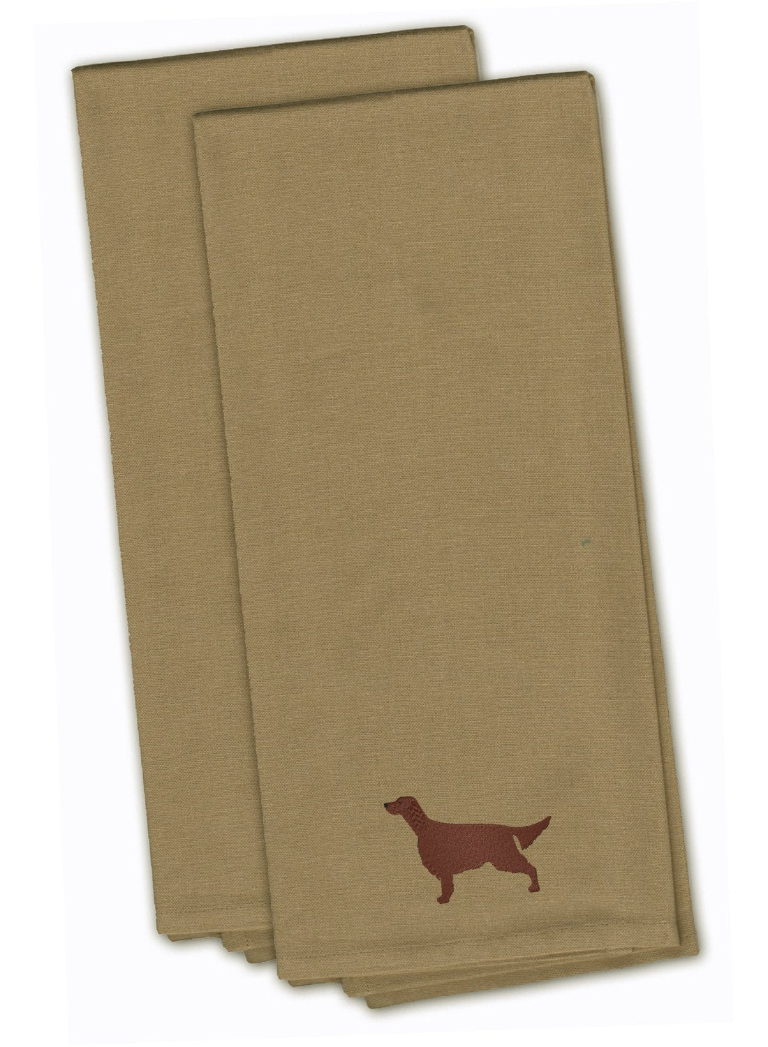 Irish Setter Tan Embroidered Towel Set of 2 Decorative Bathroom Guest Hand Towel for Hand, Face, Tea, Dishcloth, 19 X 25, Tan