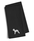 Bedlington Terrier Black Embroidered Towel Set of 2 Decorative Bathroom Guest Hand Towel for Hand, Face, Tea, Dishcloth, 19 X 25, Black