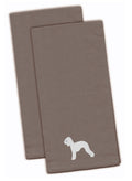 Bedlington Terrier Gray Embroidered Towel Set of 2