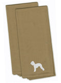 Bedlington Terrier Tan Embroidered Towel Set of 2 Decorative Bathroom Guest Hand Towel for Hand, Face, Tea, Dishcloth, 19 X 25, Tan