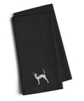 English Pointer Black Embroidered Towel Set of 2 Decorative Bathroom Guest Hand Towel for Hand, Face, Tea, Dishcloth, 19 X 25, Black