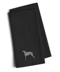 Scottish Deerhound Black Embroidered Towel Set of 2 Decorative Bathroom Guest Hand Towel for Hand, Face, Tea, Dishcloth, 19 X 25, Black