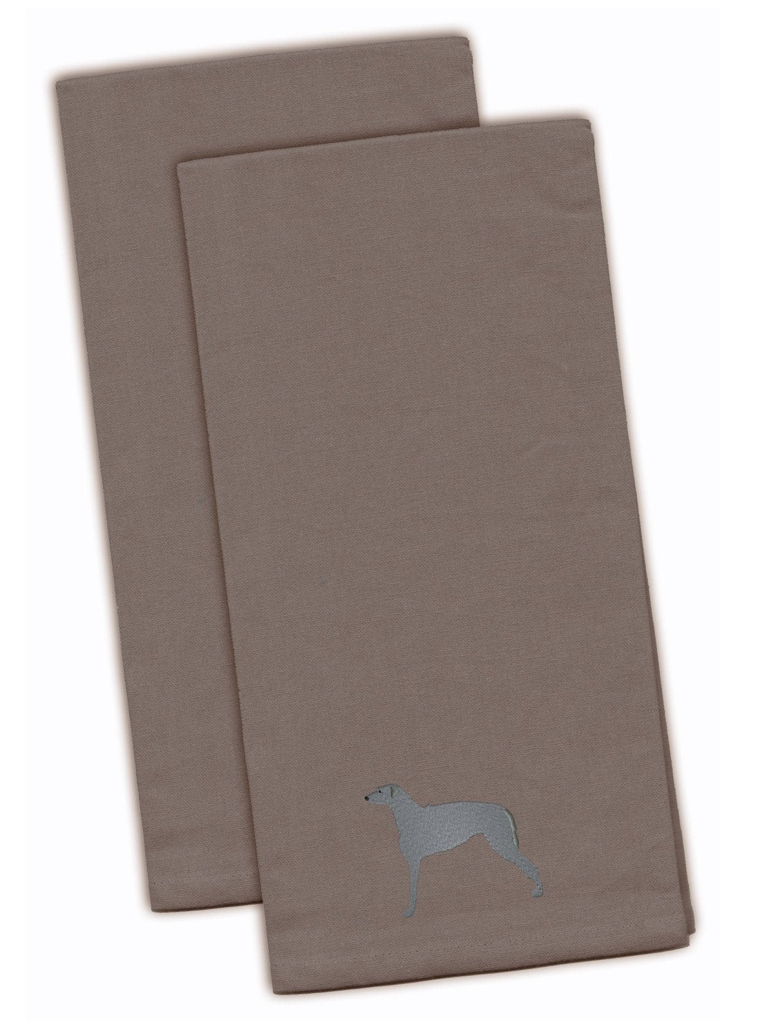 Scottish Deerhound Gray Embroidered Towel Set of 2