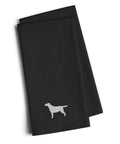 Yellow Labrador Retriever Black Embroidered Towel Set of 2 Decorative Bathroom Guest Hand Towel for Hand, Face, Tea, Dishcloth, 19 X 25, Black