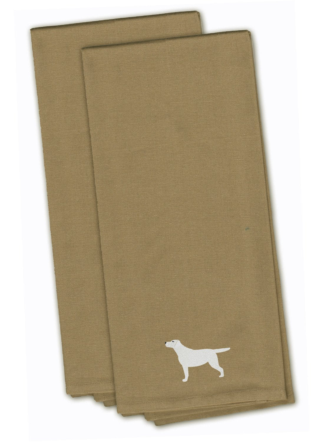 Yellow Labrador Retriever Tan Embroidered Towel Set of 2 Decorative Bathroom Guest Hand Towel for Hand, Face, Tea, Dishcloth, 19 X 25, Tan