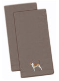 American Foxhound Gray Embroidered Towel Set of 2
