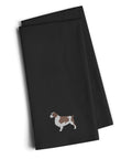 Welsh Springer Spaniel Black Embroidered Towel Set of 2 Decorative Bathroom Guest Hand Towel for Hand, Face, Tea, Dishcloth, 19 X 25, Black