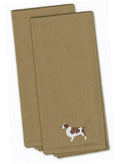 Welsh Springer Spaniel Tan Embroidered Towel Set of 2 Decorative Bathroom Guest Hand Towel for Hand, Face, Tea, Dishcloth, 19 X 25, Tan
