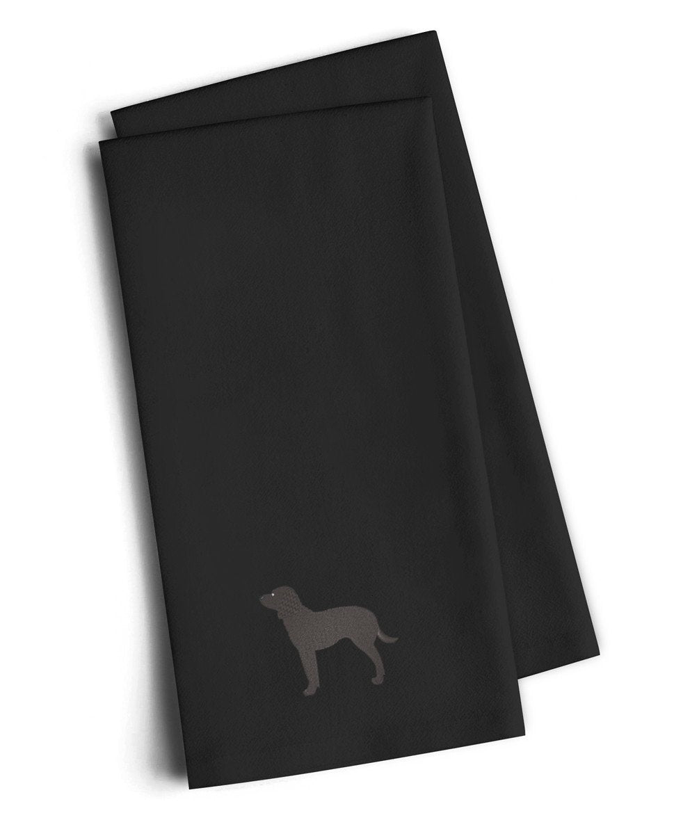 American Water Spaniel Black Embroidered Towel Set of 2 Decorative Bathroom Guest Hand Towel for Hand, Face, Tea, Dishcloth, 19 X 25, Black