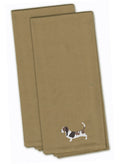 Basset Hound Tan Embroidered Towel Set of 2 Decorative Bathroom Guest Hand Towel for Hand, Face, Tea, Dishcloth, 19 X 25, Tan