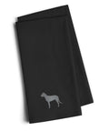 Irish Wolfhound Black Embroidered Towel Set of 2 Decorative Bathroom Guest Hand Towel for Hand, Face, Tea, Dishcloth, 19 X 25, Black
