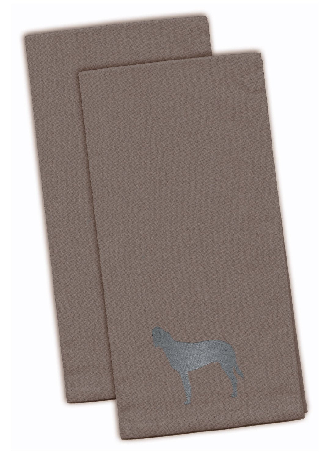 Irish Wolfhound Gray Embroidered Towel Set of 2
