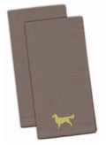 Golden Retriever Gray Embroidered Towel Set of 2