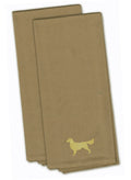 Golden Retriever Tan Embroidered Towel Set of 2 Decorative Bathroom Guest Hand Towel for Hand, Face, Tea, Dishcloth, 19 X 25, Tan