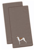 Greyhound Gray Embroidered Towel Set of 2
