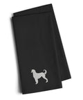 Afghan Hound Black Embroidered Towel Set of 2 Decorative Bathroom Guest Hand Towel for Hand, Face, Tea, Dishcloth, 19 X 25, Black
