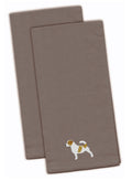 Jack Russell Terrier Gray Embroidered Towel Set of 2