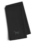 Black Labrador Retriever Black Embroidered Towel Set of 2 Decorative Bathroom Guest Hand Towel for Hand, Face, Tea, Dishcloth, 19 X 25, Black