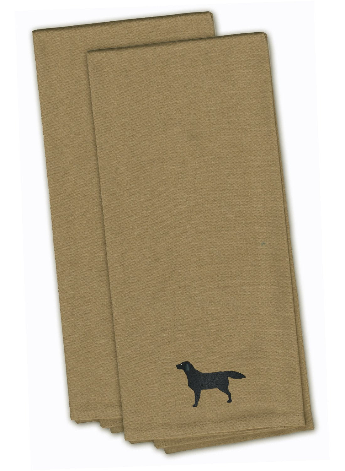 Black Labrador Retriever Tan Embroidered Towel Set of 2 Decorative Bathroom Guest Hand Towel for Hand, Face, Tea, Dishcloth, 19 X 25, Tan