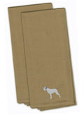 German Wirehaired Pointer Tan Embroidered Towel Set of 2 Decorative Bathroom Guest Hand Towel for Hand, Face, Tea, Dishcloth, 19 X 25, Tan