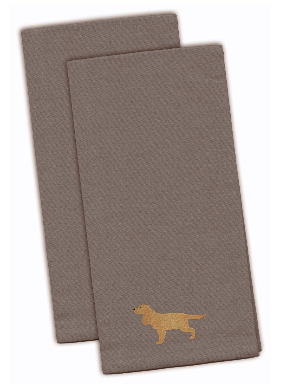 English Cocker Spaniel Gray Embroidered Towel Set of 2