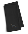 German Pinscher Black Embroidered Towel Set of 2 Decorative Bathroom Guest Hand Towel for Hand, Face, Tea, Dishcloth, 19 X 25, Black