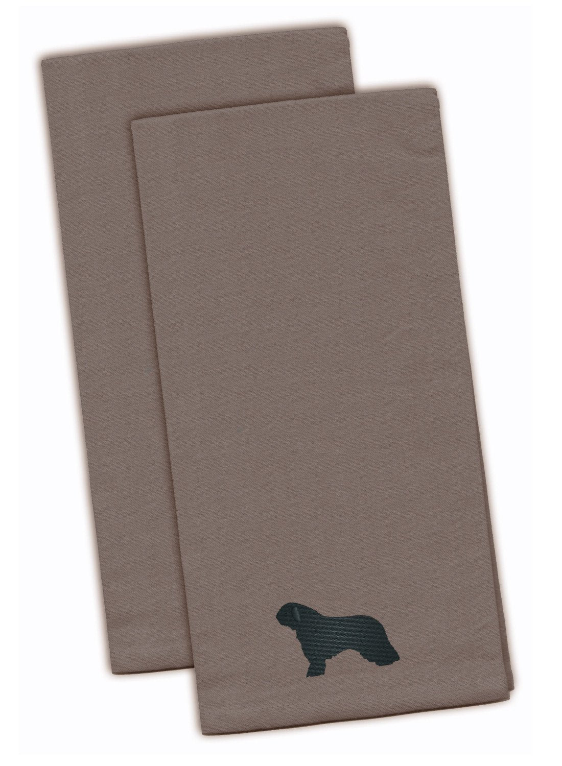 Spanish Water Dog Gray Embroidered Towel Set of 2